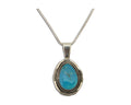 Navajo Necklace 925 Silver Natural Turquoise Artist Signed Mike Begay C.80's