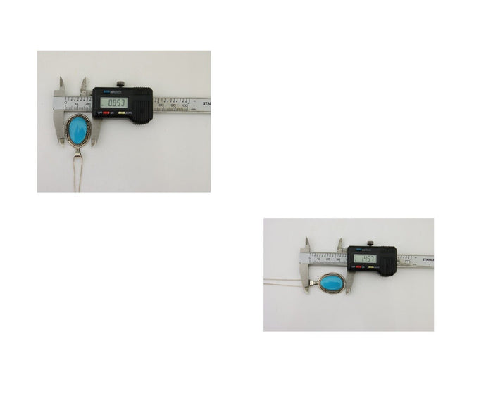 Navajo Necklace 925 Silver Natural Turquoise Artist Signed Mike Begay C.80's