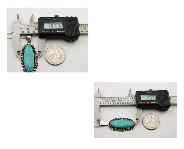 Navajo Necklace 925 Silver Natural Turquoise Artist Signed Mike Begay C.80's