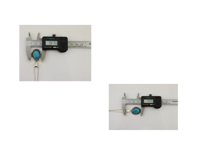Navajo Necklace 925 Silver Natural Turquoise Artist Signed Mike Begay C.80's