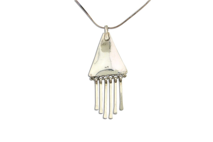 Navajo Necklace 925 Silver Natural Turquoise Artist Signed MT C.80's