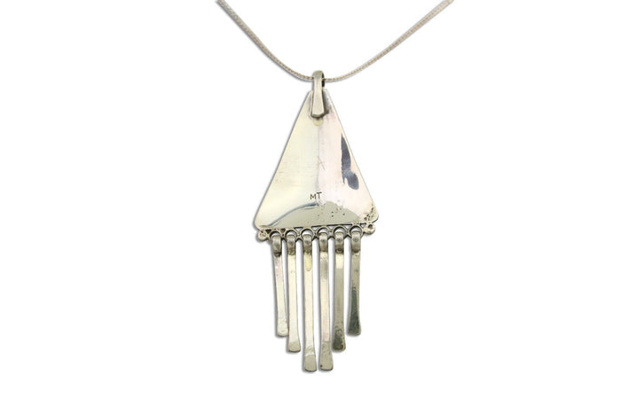 Navajo Necklace 925 Silver Natural Turquoise Artist Signed MT C.80's