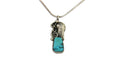 Navajo Necklace 925 Silver Natural Turquoise Artist Signed MZR+ C.80's