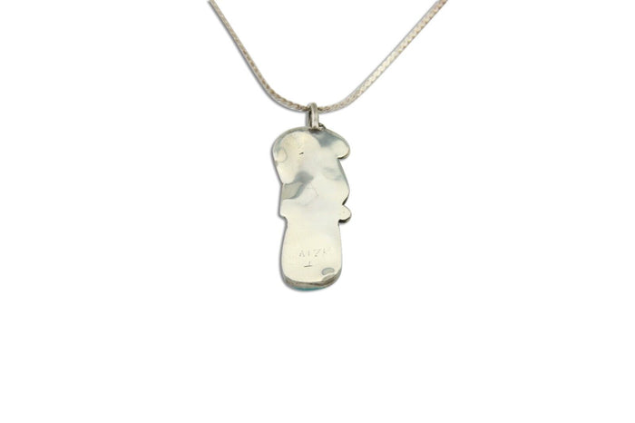 Navajo Necklace 925 Silver Natural Turquoise Artist Signed MZR+ C.80's