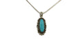 Navajo Necklace 925 Silver Natural Turquoise Artist Signed Square C.80's