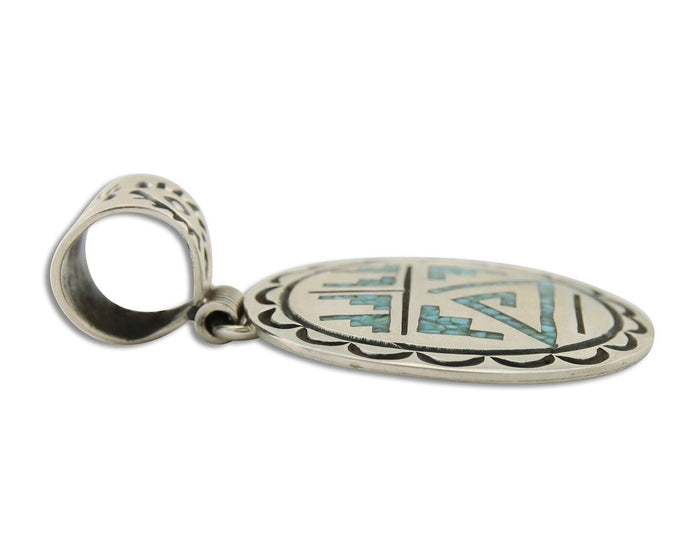 Navajo Necklace 925 Silver Natural Turquoise Artist Signed Stanley Bain C.80's