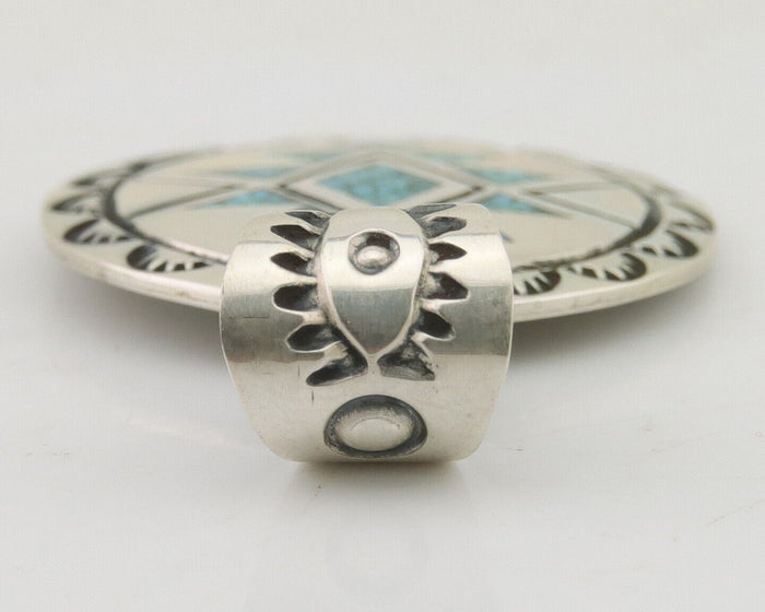 Navajo Necklace 925 Silver Natural Turquoise Artist Signed Stanley Bain C.80's