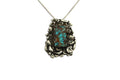 Navajo Necklace 925 Silver Natural Turquoise Artist Signed Sun Set C.80's