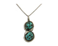 Navajo Necklace 925 Silver Natural Turquoise Artist Signed Tom Willeto C.80's