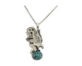Navajo Necklace 925 Silver Natural Turquoise Artist Signed Wiehe C.80's