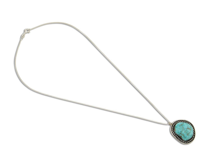Navajo Necklace 925 Silver Natural Turquoise Artist Signed Yazzie C.80's