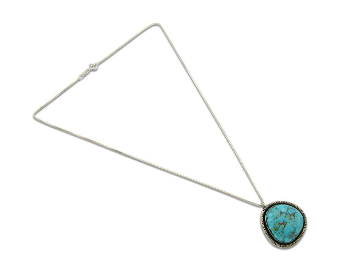 Navajo Necklace 925 Silver Natural Turquoise Artist Signed Yazzie C.80's