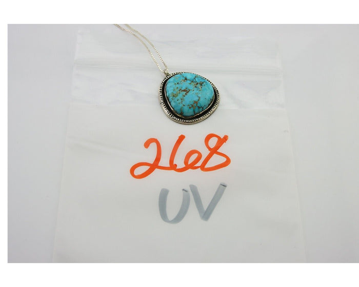 Navajo Necklace 925 Silver Natural Turquoise Artist Signed Yazzie C.80's
