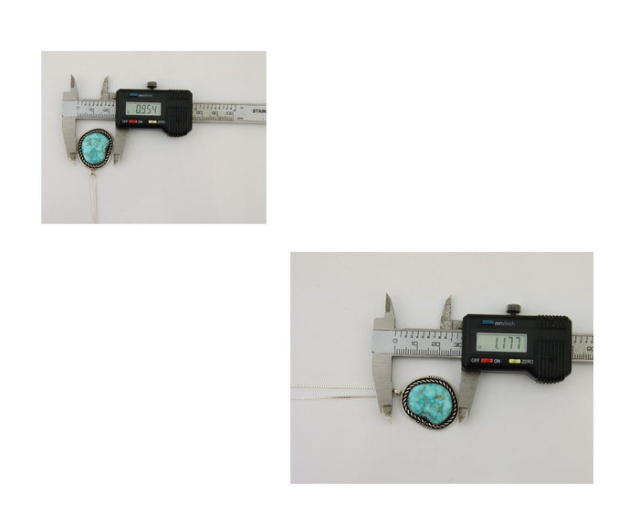 Navajo Necklace 925 Silver Natural Turquoise Artist Signed Yazzie C.80's