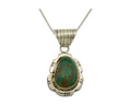 Navajo Necklace 925 Silver Natural Turquoise Handmade Signed FT C.80's