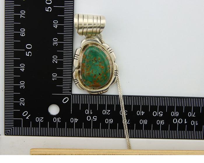 Navajo Necklace 925 Silver Natural Turquoise Handmade Signed FT C.80's
