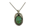 Navajo Necklace 925 Silver Natural Turquoise Handmade Signed Sun Rise C.80's
