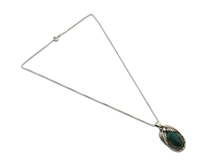 Navajo Necklace 925 Silver Natural Turquoise Handmade Signed Sun Rise C.80's