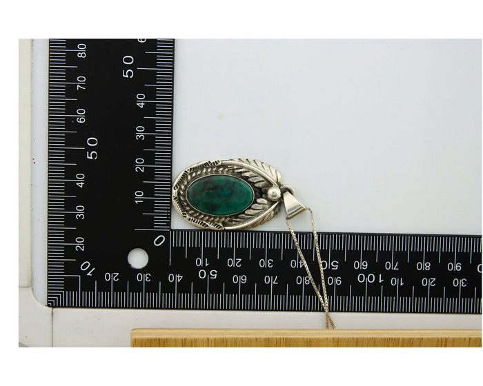 Navajo Necklace 925 Silver Natural Turquoise Handmade Signed Sun Rise C.80's