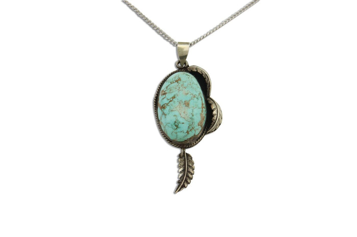 Navajo Necklace 925 Silver Natural Turquoise Native American Artist C.80's