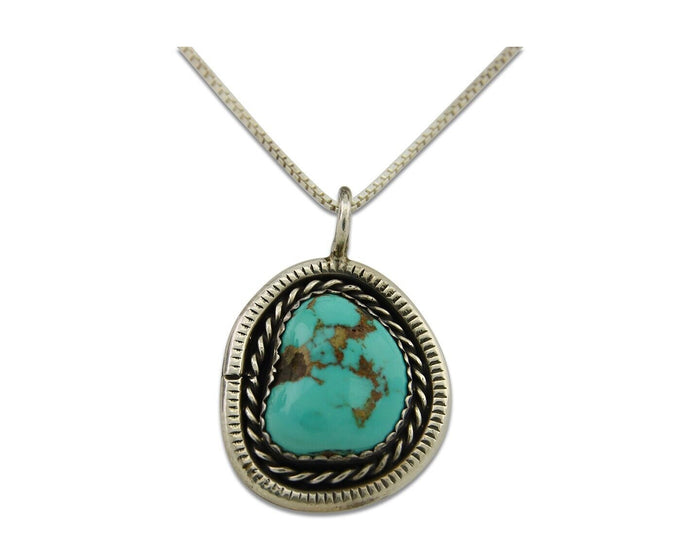 Navajo Necklace 925 Silver Natural Turquoise Native American Artist C.80's
