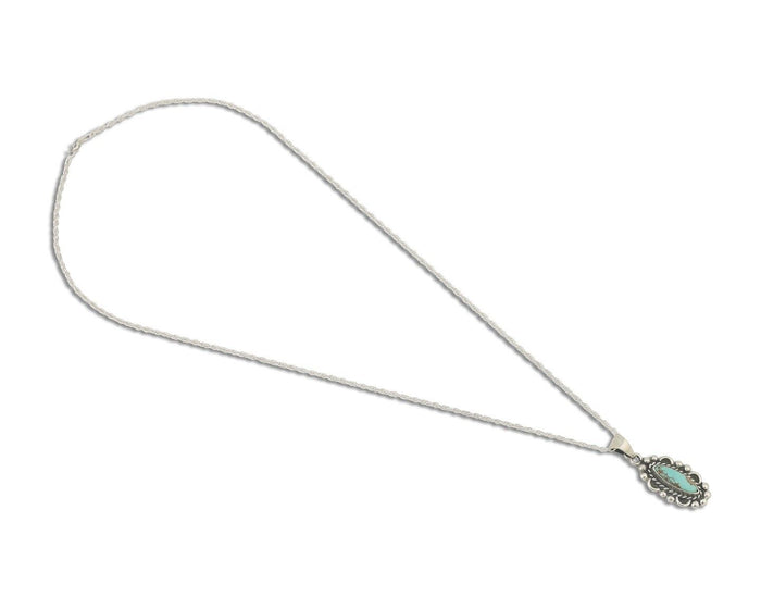 Navajo Necklace 925 Silver Natural Turquoise Native American Artist C.80's