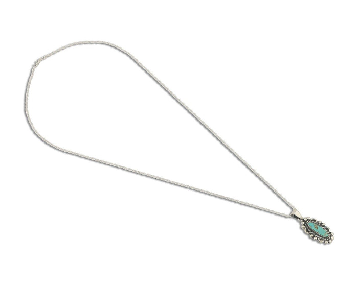 Navajo Necklace 925 Silver Natural Turquoise Native American Artist C.80's