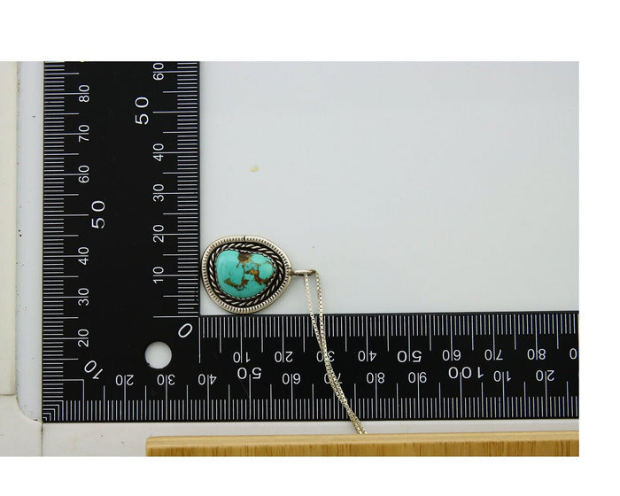 Navajo Necklace 925 Silver Natural Turquoise Native American Artist C.80's