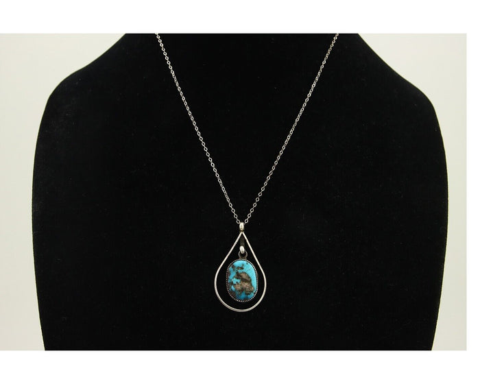 Navajo Necklace 925 Silver Natural Turquoise Native American C.80's