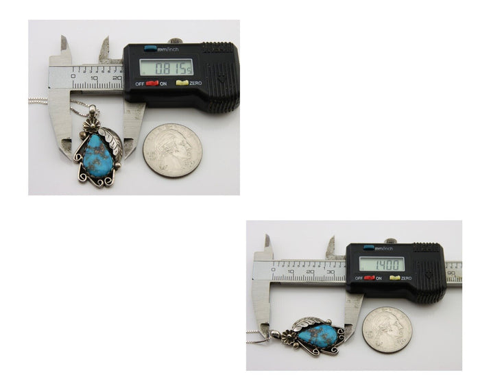 Navajo Necklace 925 Silver Natural Turquoise Native Artist C.80's