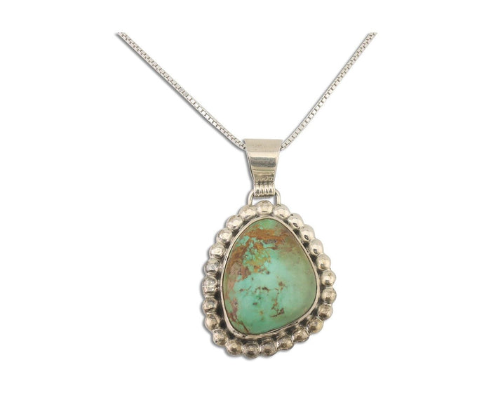 Navajo Necklace 925 Silver Natural Turquoise Signed Sunset C.85