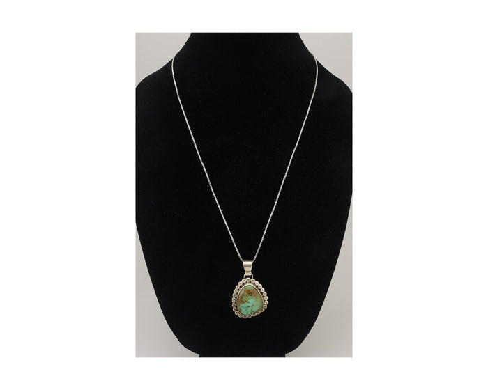 Navajo Necklace 925 Silver Natural Turquoise Signed Sunset C.85