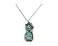 Navajo Necklace 925 Silver Natural Turquoise Signed Tom Willeto C.80s