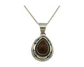 Navajo Necklace 925 Silver Petrified Wood Handmade Native American Artist C.80's