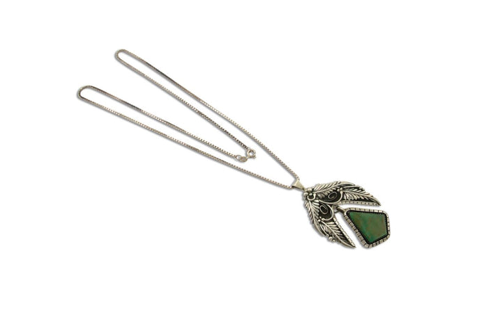 Navajo Necklace 925 Silver Royston Turquoise Artist Signed MN C.80's