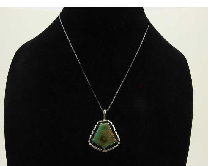 Navajo Necklace 925 Silver Royston Turquoise Artist Signed MN C.80's