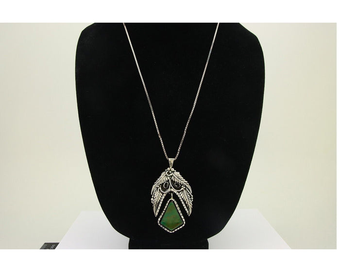 Navajo Necklace 925 Silver Royston Turquoise Artist Signed MN C.80's