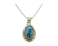 Navajo Necklace 925 Silver Sleeping Beauty Turquoise Signed Jon McCray C.85