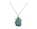 Navajo Necklace 925 Silver Sleeping Beauty Turquoise Signed Justin Morris C.90's