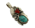 Navajo Necklace 925 Silver Spiderweb Turquoise Artist Signed Justin Morris C80s