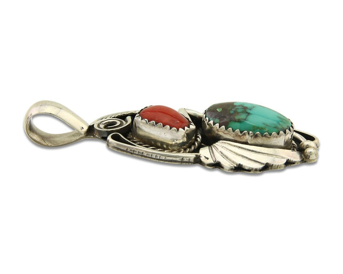 Navajo Necklace 925 Silver Spiderweb Turquoise Artist Signed Justin Morris C80s