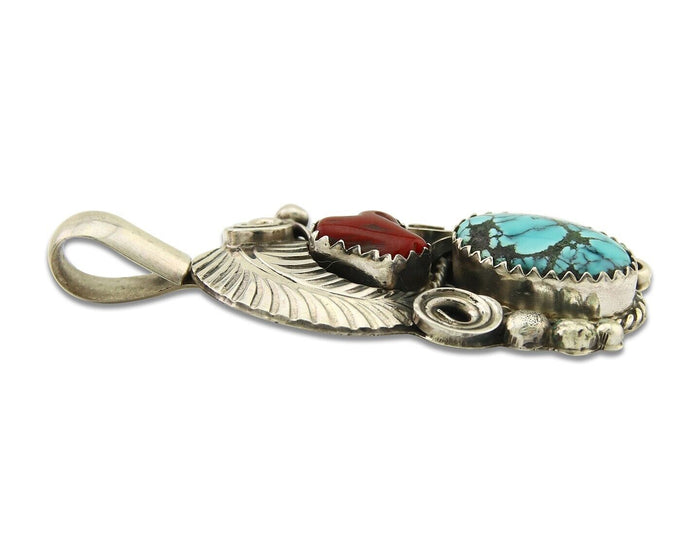 Navajo Necklace 925 Silver Spiderweb Turquoise Artist Signed Justin Morris C80s