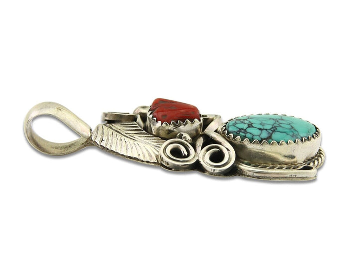 Navajo Necklace 925 Silver Spiderweb Turquoise Artist Signed Justin Morris C80s