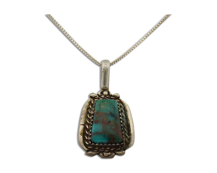 Navajo Necklace 925 Silver Turquoise Artist Signed Billy Eagle C.80's