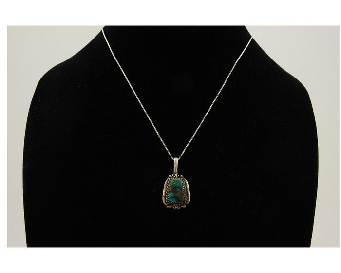 Navajo Necklace 925 Silver Turquoise Artist Signed Billy Eagle C.80's