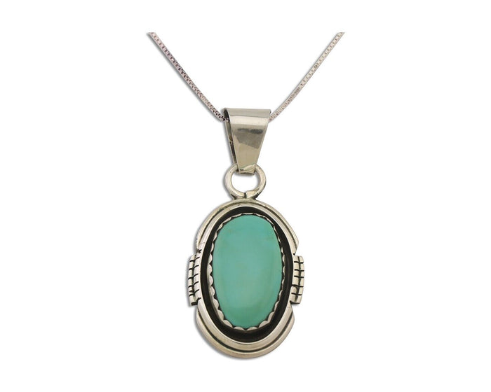 Navajo Necklace 925 Silver Turquoise Native American Artist C.80's