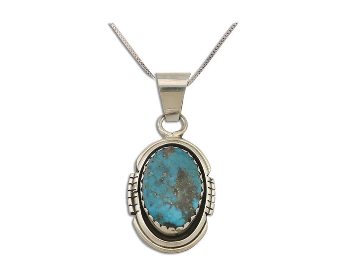 Navajo Necklace 925 Silver Turquoise Native American Artist C.80's