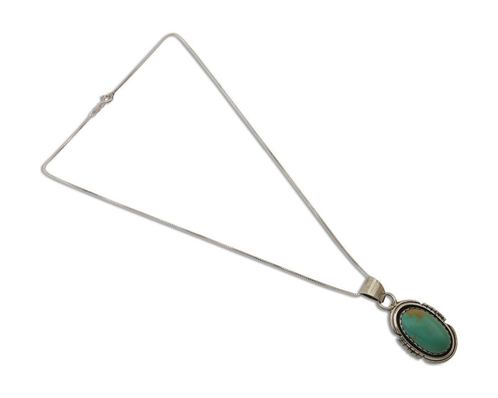 Navajo Necklace 925 Silver Turquoise Native American Artist C.80's