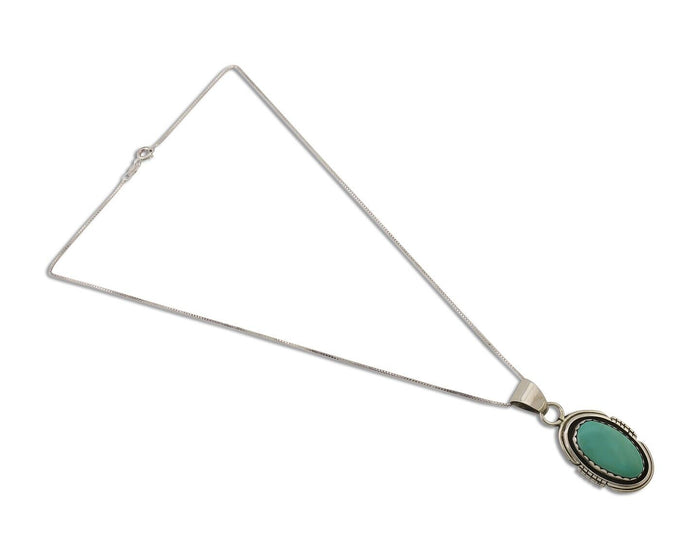 Navajo Necklace 925 Silver Turquoise Native American Artist C.80's