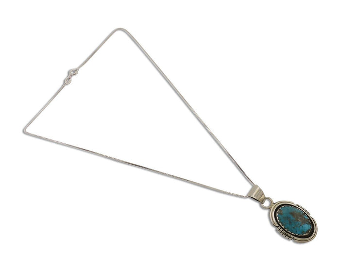 Navajo Necklace 925 Silver Turquoise Native American Artist C.80's